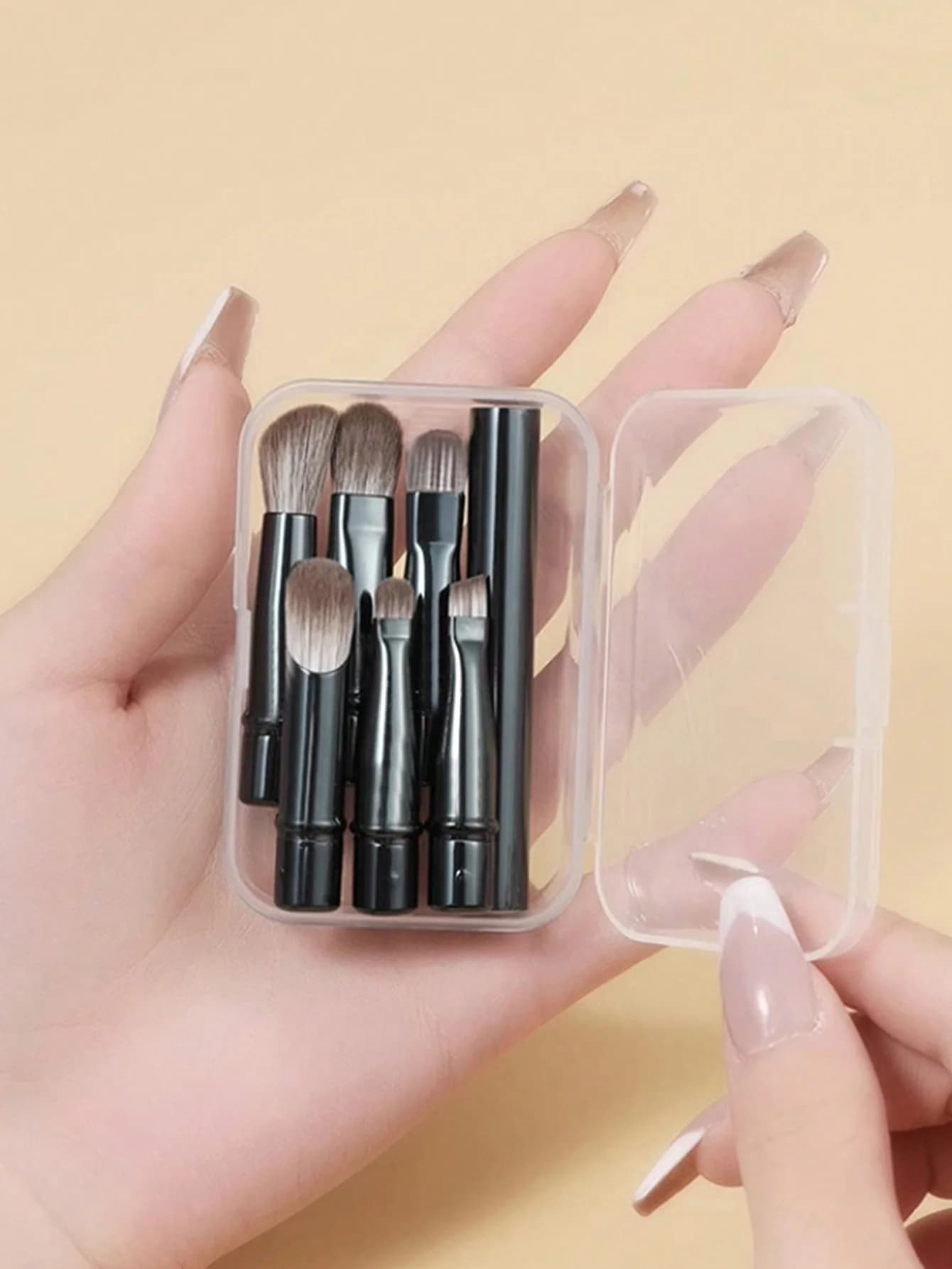 6 Piece Portable Makeup Brush Set with Box Travel Foundation Blush Concealer Eyeshadow Nose Shadow Cosmetic Tools