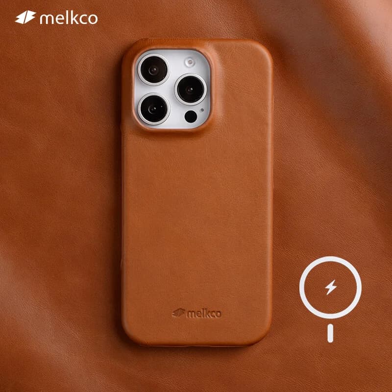 Custodia in vera pelle Melkco con cera magnetica per olio per iPhone 16 Pro Max 16+ 16Pro Cover per telefono in vera pelle fatta a mano con Magsafe