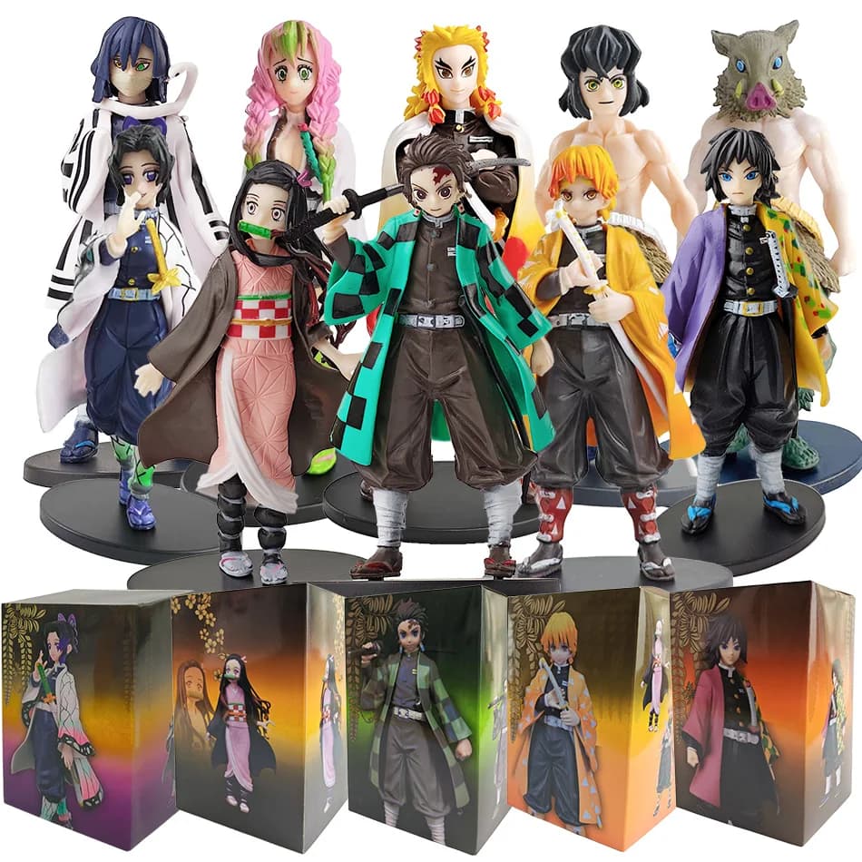 Soul Figure Demone Slayer Figures Kimetsu No Yaiba Doll Tanjiro Nezuko Zenitsu Figurine Inosuke Guerriero Action Figures Model Toys