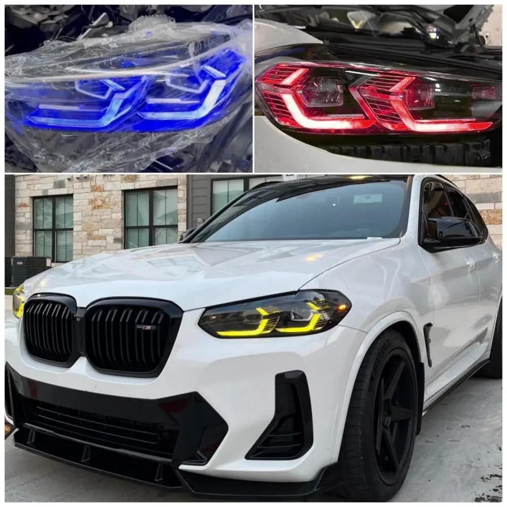 CSL Yellow Angel Eye DRL LED board per 2022 2023 BMW X3 X3M G01 X4 X4M G02 F97 LCI faro blu luce di marcia diurna rossa