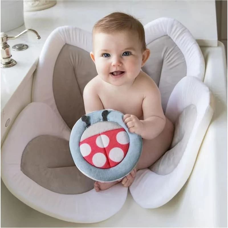 Tappetino da Bagno per Neonati con Motivo Girasole, Cuscino Antiscivolo in Silicone Compresso e Lavabile per Vasca e Bagno, Tappetino di Sicurezza