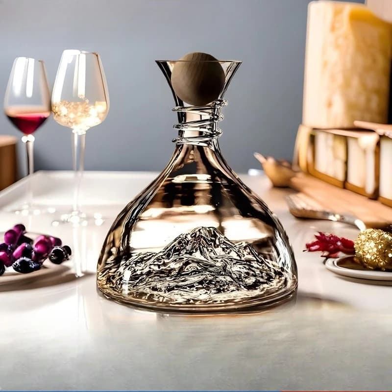Decanter per Vino di Lusso di Alta Gamma, Dispenser Creativo in Cristallo a Forma di Iceberg, Accessorio da Bar