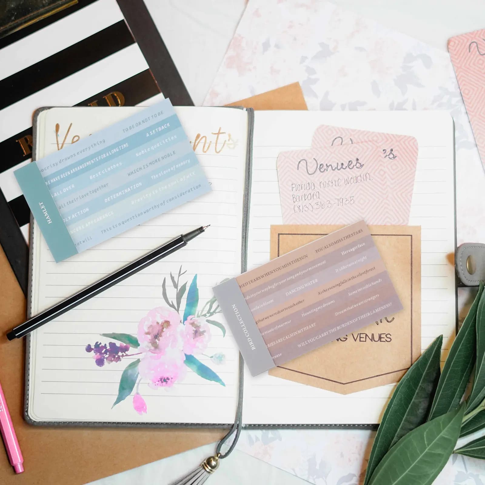 4 Confezioni di Adesivi Motivazionali in Carta Premium con Citazioni Ispiranti per Scrapbook, Quaderni, Diari, Agende e Regali