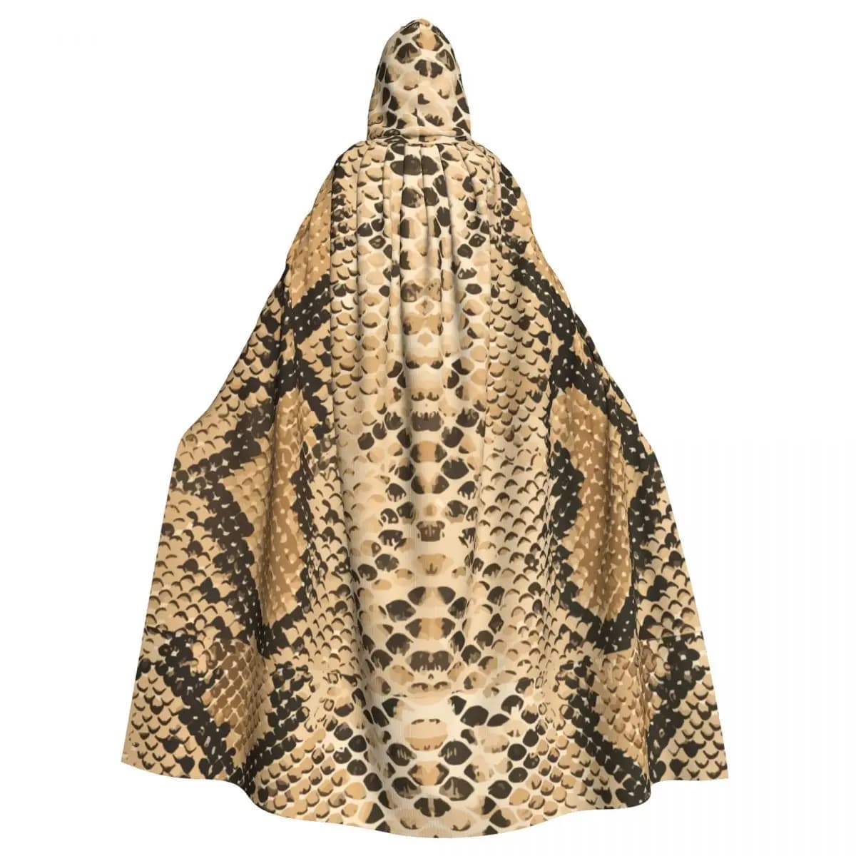 Mantello adulto mantello con cappuccio Vintage pelle di serpente Costume medievale strega Wicca Vampire Carnival Party