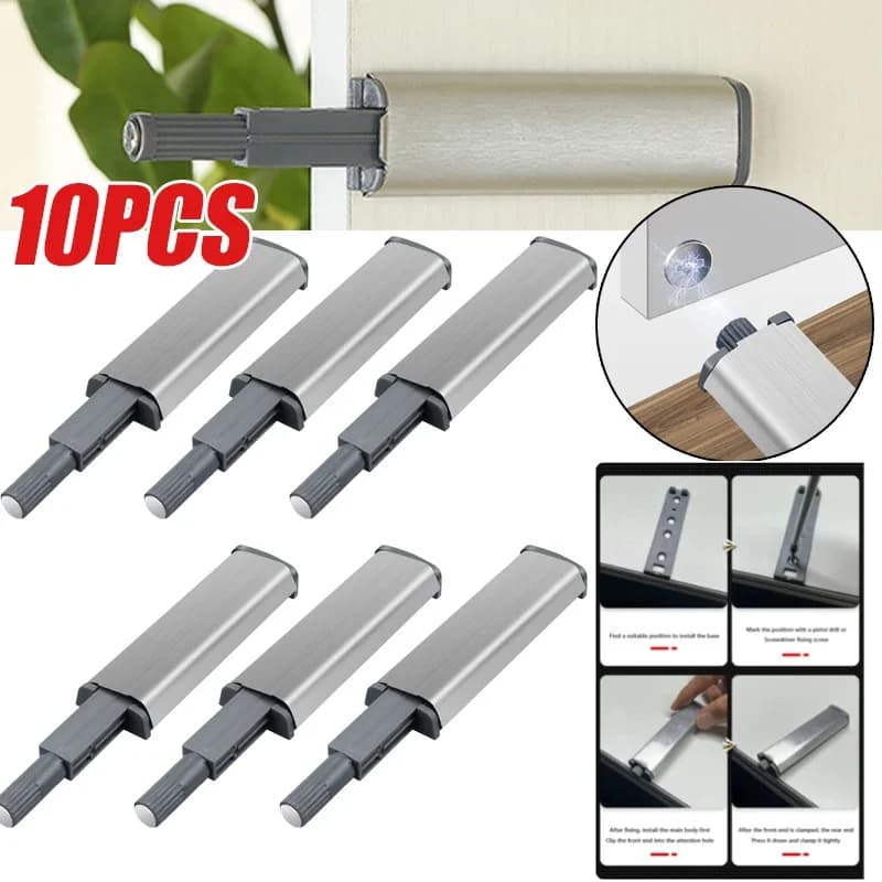 10 pezzi fermaporta per armadio chiusure in acciaio inossidabile push to open touch smorzatori morbidi e silenziosi chiudiporta magnetiche cassetti hardware