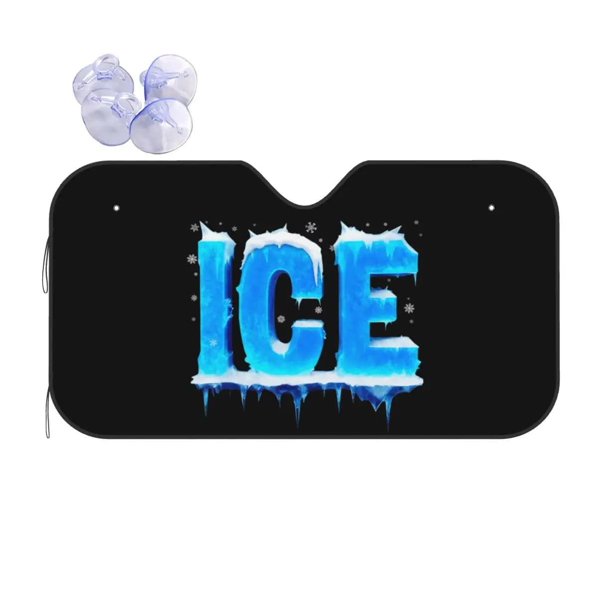 Parasole Anteriore Auto in Poliestere Anti-ICE 76x140cm Protezione Solare per Parabrezza