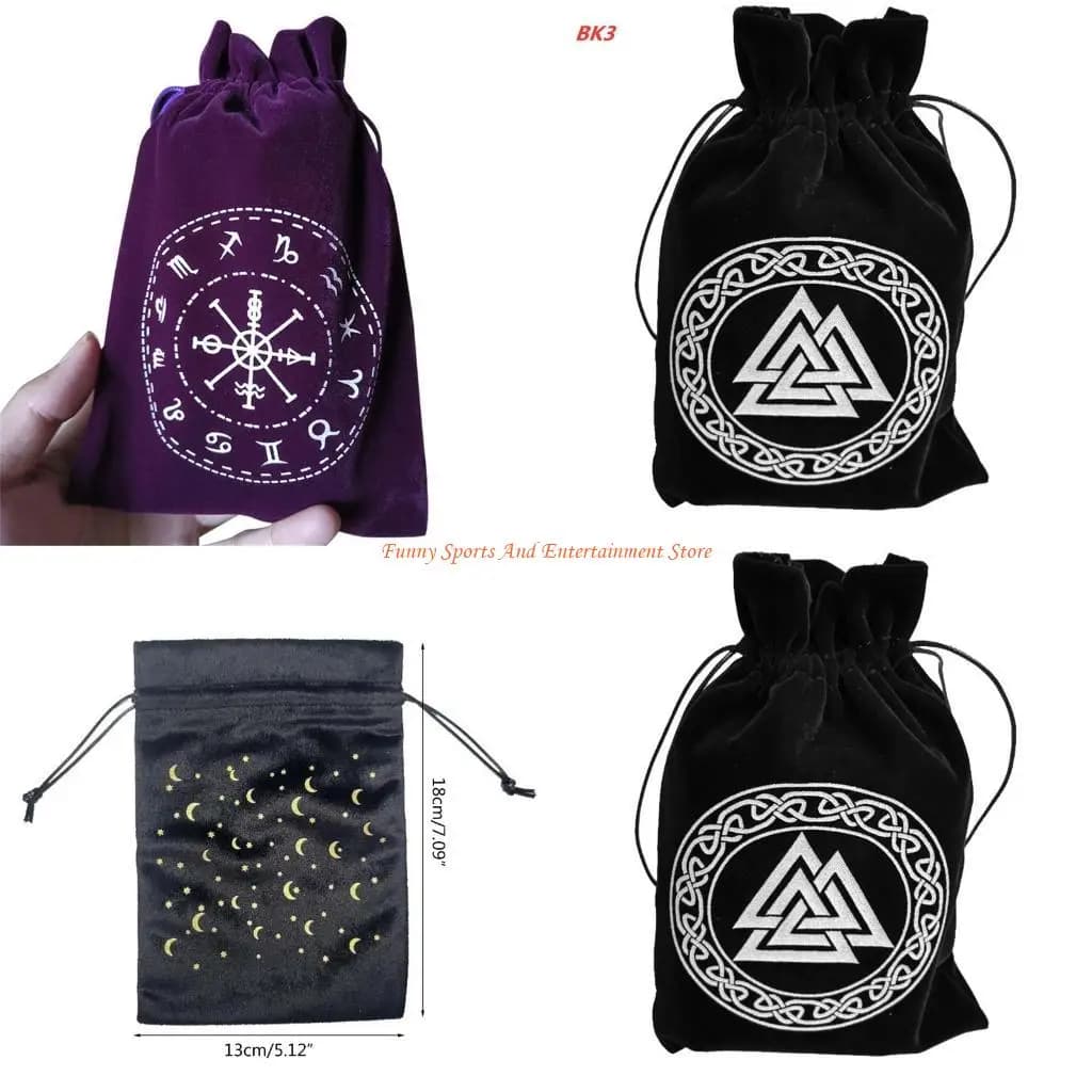 C4DE Board Bame Card Runes Flanel Tarot Tarot Astrolabe Tarot Game Stored Borsa