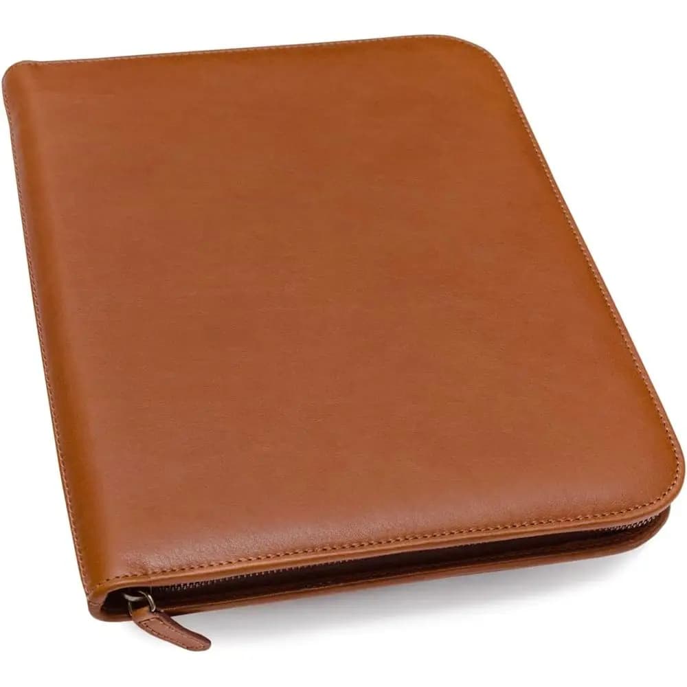 Portafoglio in Pelle Premium - Organizer per Documenti con Cerniera per Uomo e Donna, Custodia per Laptop e iPad
