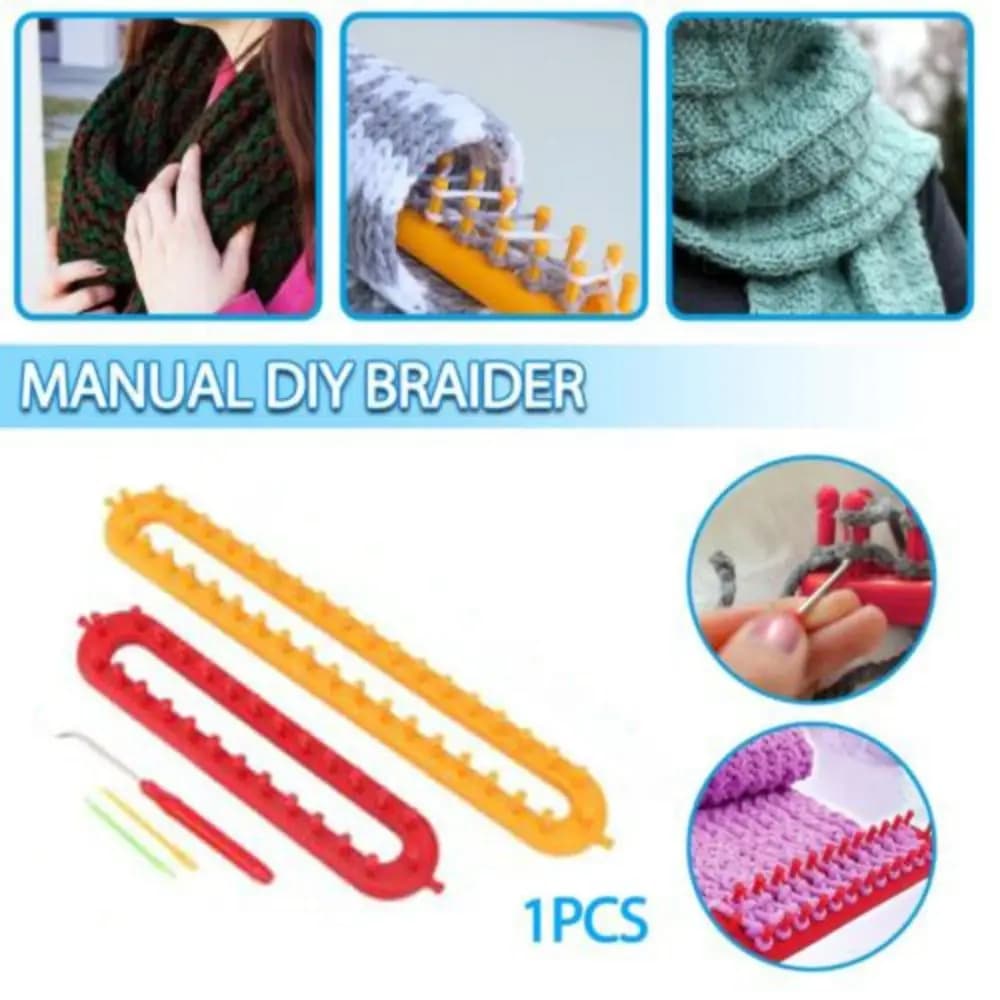 Durable Plastic Weaving Loom Knitting Kit DIY Rectangle Wool Knitter Handmade Craft Braiding Tool Women