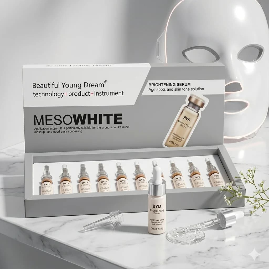 Set of 10 Pieces 5ml Korean BB Cream, Illuminating serum, Melting Liquid Background Meso White, Microneedling Corrector and Skin Care