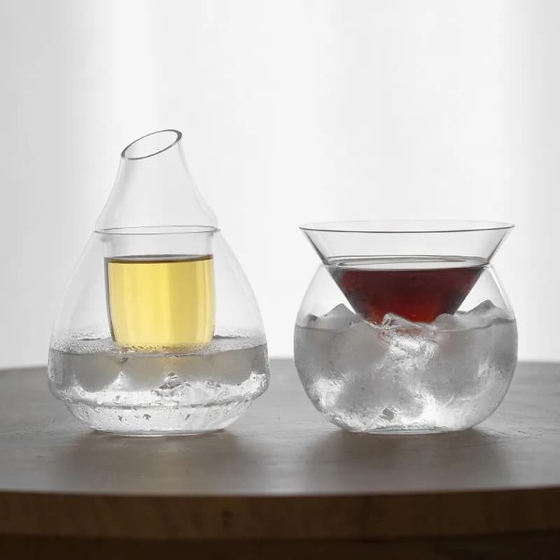 1PC Set di brocche per sake creative in stile giapponese Separazione di vetro di cristallo Dispenser di vino Negozio di materiali giapponesi Decorazione della casa