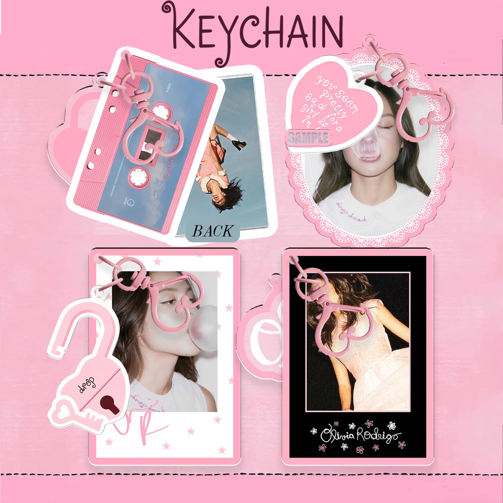 Music Olivia Rodrigo Pop Singer,Album Merchandise,Acrylic Keychain,Cute Exquisite Small Gift,Durable Bag Accessory.