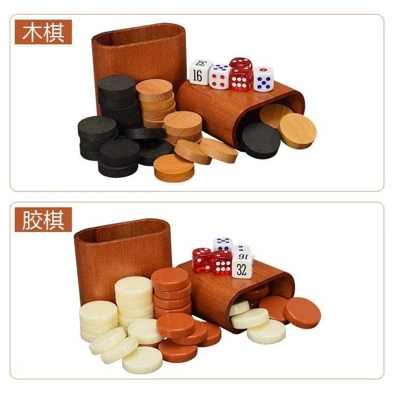 Set di backgammon classico in legno di tiglio con pezzi in acrilico, gioco da tavolo multi-misura per casa e viaggio