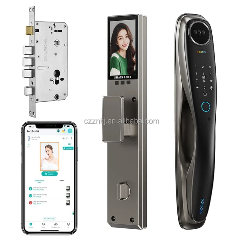 Morden Villa Security System: 3D Face ID Smart Lock With Integrated Video Doorbell & Cloud Storage