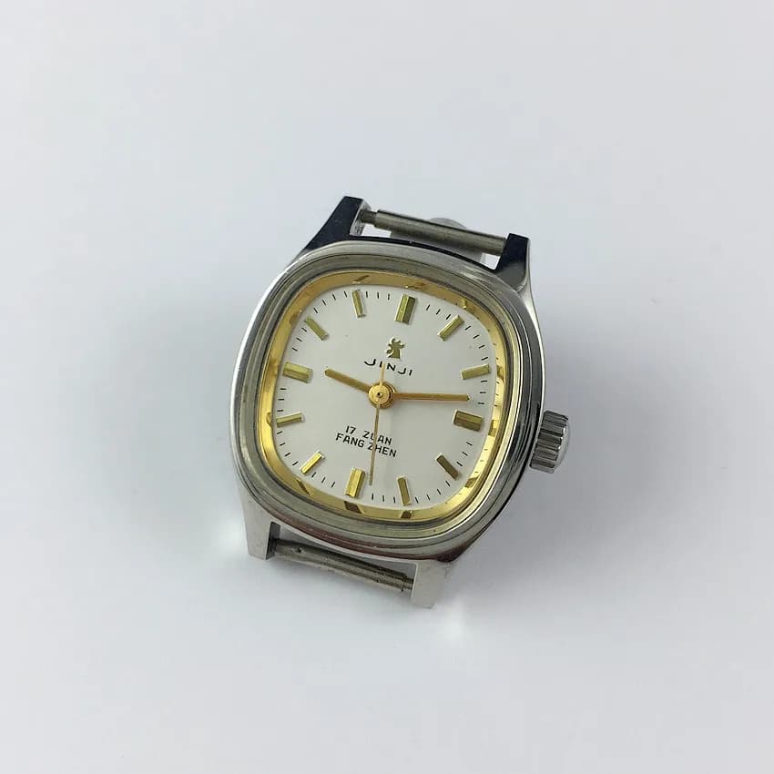 Orologio da donna meccanico Golden Rooster con 17 diamanti, prodotto da Shanghai Watch Factory, diametro 24 mm.