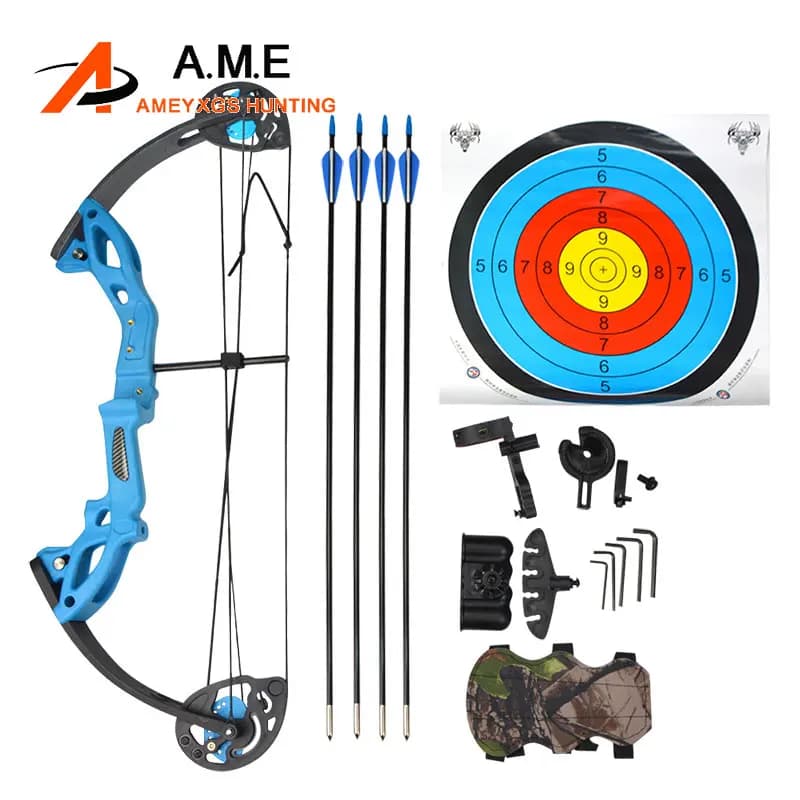 Set arco e frecce composto per adolescenti 15-29 libbre Arco puleggia IBO 260Fps per bambino principiante Tiro con l'arco Arco da tiro Attrezzature sportive