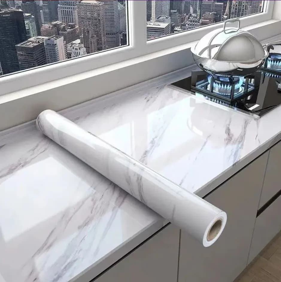 Kitchen cabinets Self-adhesive wall-paper thick waterproof oil proof in fake marble Muebles Contact card thermostatic table