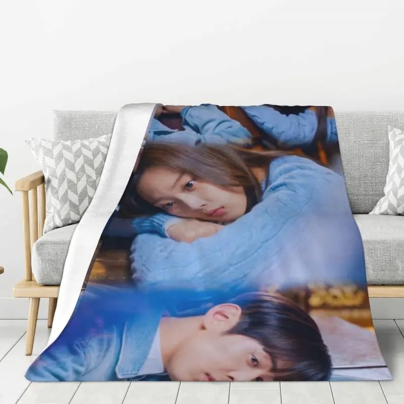 Coperta Personalizzata True Beauty Stampata in 3D, Morbida in Flanella e Pile, Calda, con Hwang In Youp e Cha EunWoo, per Casa, Letto, Divano, Trapuntino