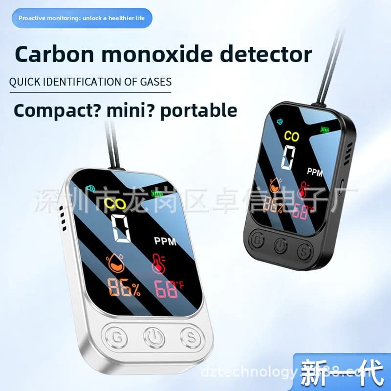 3-in-1 Portable Carbon Monoxide Detector, Multifunctional CO Monitor for Outdoor Camping Safety Detection