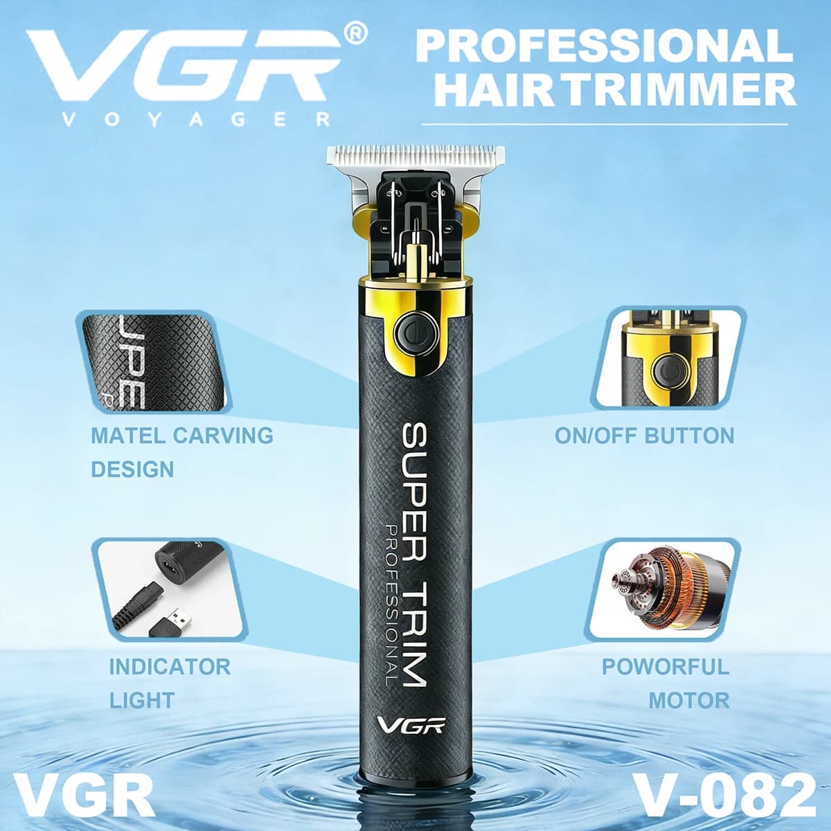 VGR NEW GLOBAL LICENSOROF ARGENTINA NATIONAL TEAM Professional Face Razor Rechargeable Metal Razor Mini Electric Regular Portable Adjustbarba man V-082