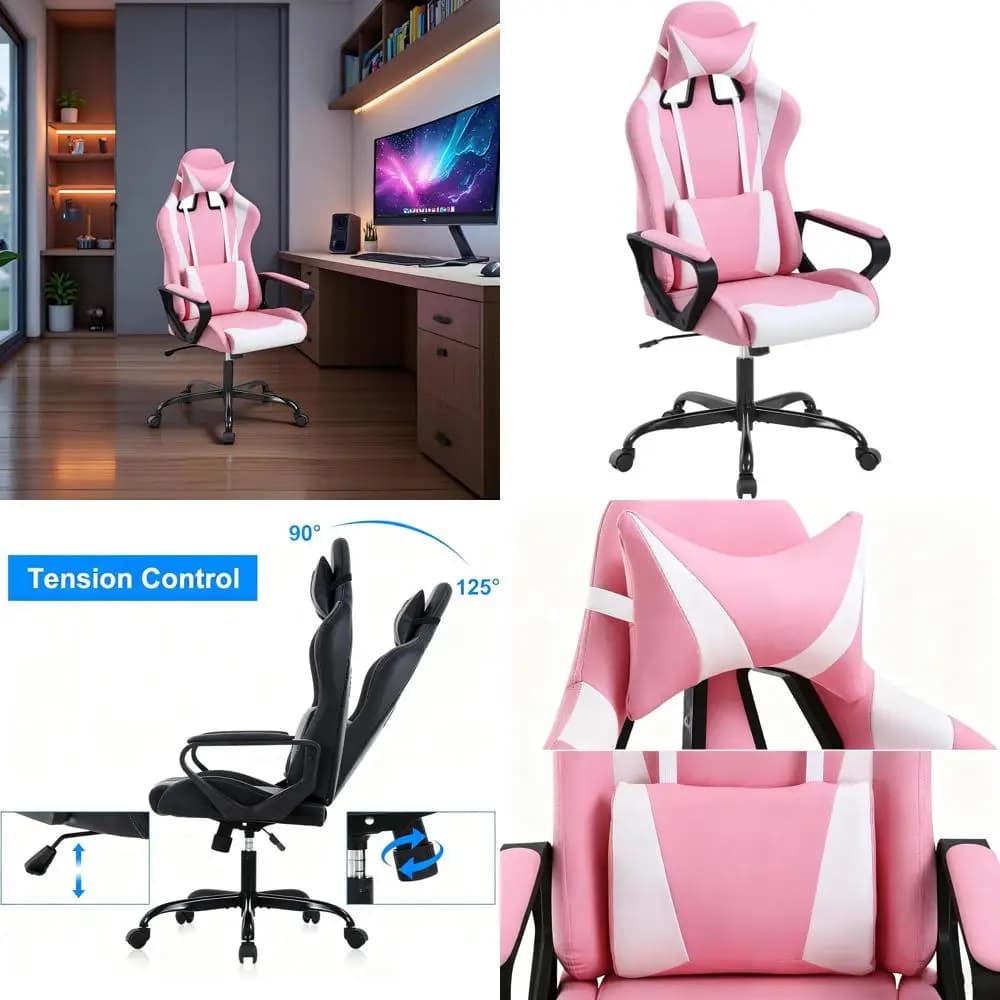 Sedia Ergonomica da Gaming e Ufficio con Schienale Alto, in Pelle PU, Regolabile, Facile da Montare, Certificata, Adatta per Casa o Ufficio (Grigia)