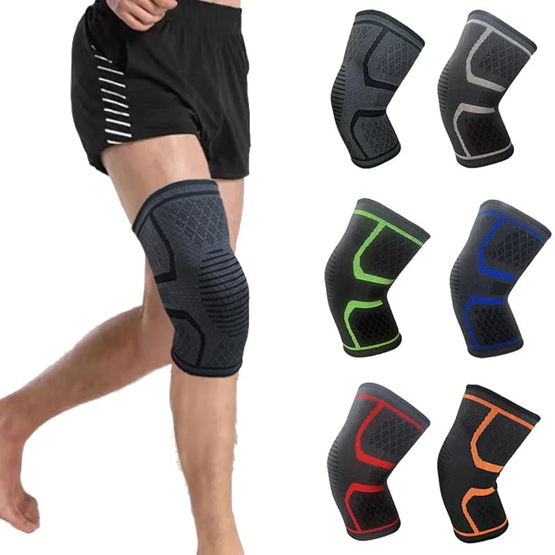 1 Piece Breathable Compression Knee Pad for Basket Fitness Running Cycling, Sporty Knee Pad in Elastic Nylon Knife