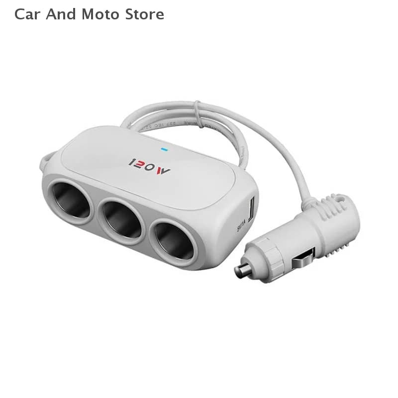 【*****】Splitter per auto a 3 prese Doppio USB LED Caricatore rapido per auto 120W 12V 24V Adattatore per caricabatteria per auto per IPhone GPS Dashcam