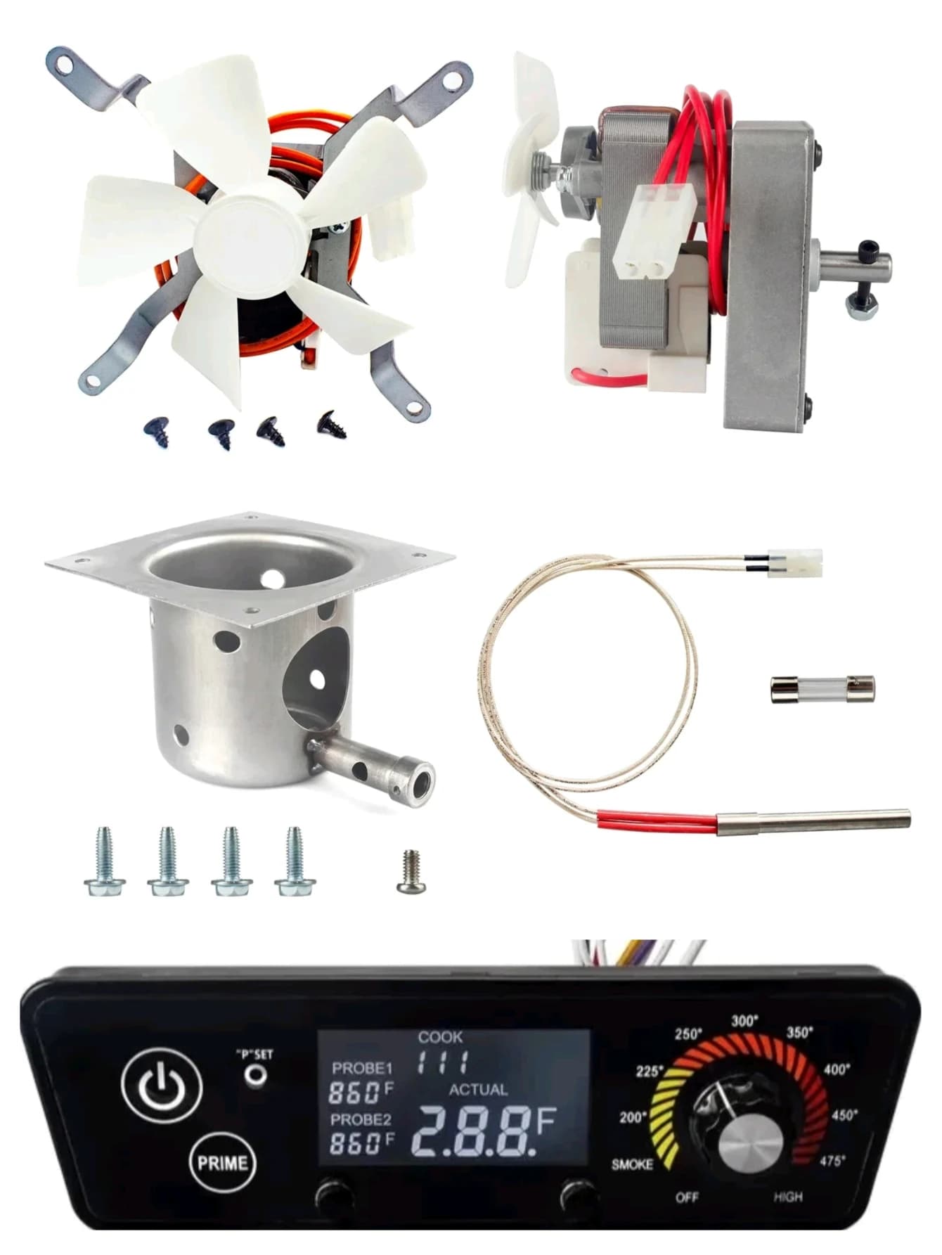 Kit Ventilatore a Induzione con Motore Auger e Accenditore Hot Rod per Griglie a Pellet Traeger e Pit Boss