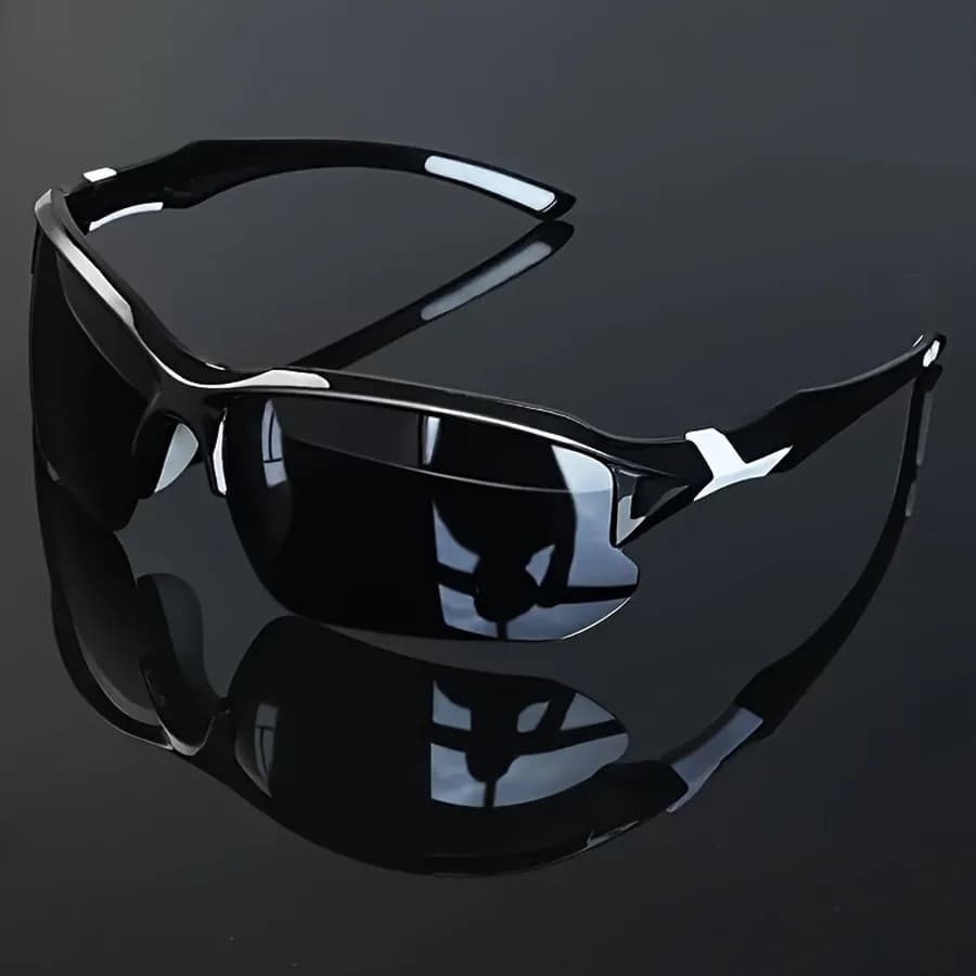 A stylish men's semi-rimless fashion sunglasses, suitable for driving, cycling, hiking and gifting.