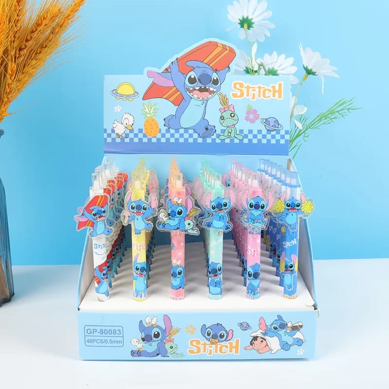 6pcs/set Stitch gel pen animation Stitch 0.5 black stationery stationery pen office writing tools
