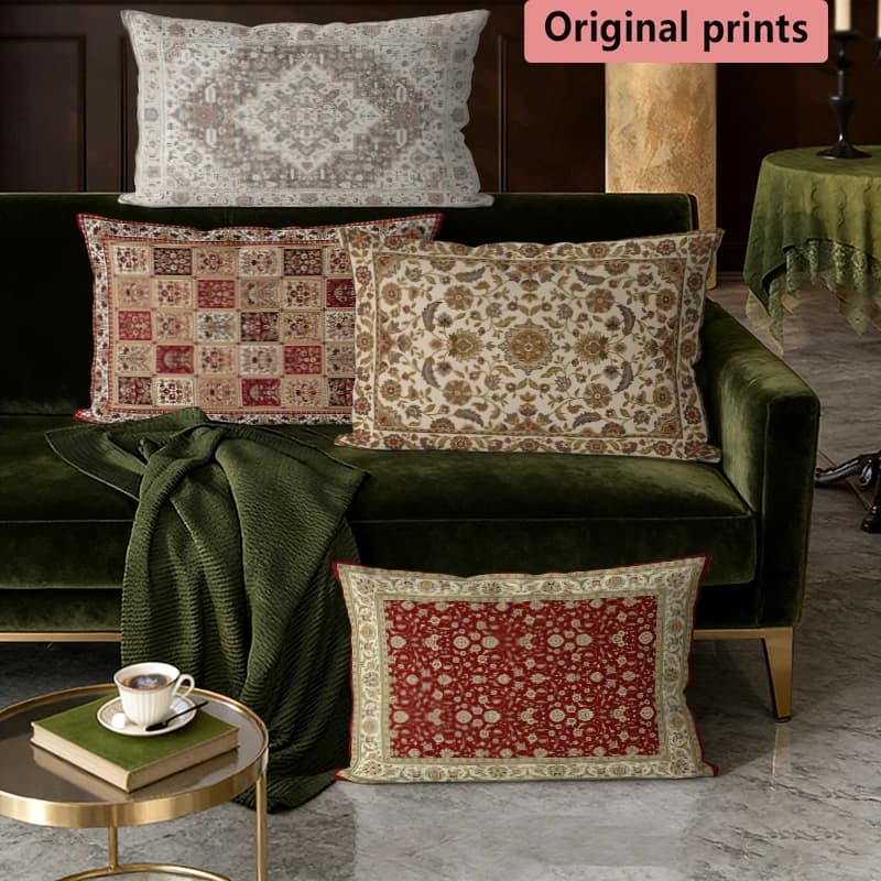 Vintage Persian Rug Pillow Covers Suitable For Sofa Bedroom Car Pillow Cover Cushion Rectangular Back Cushion