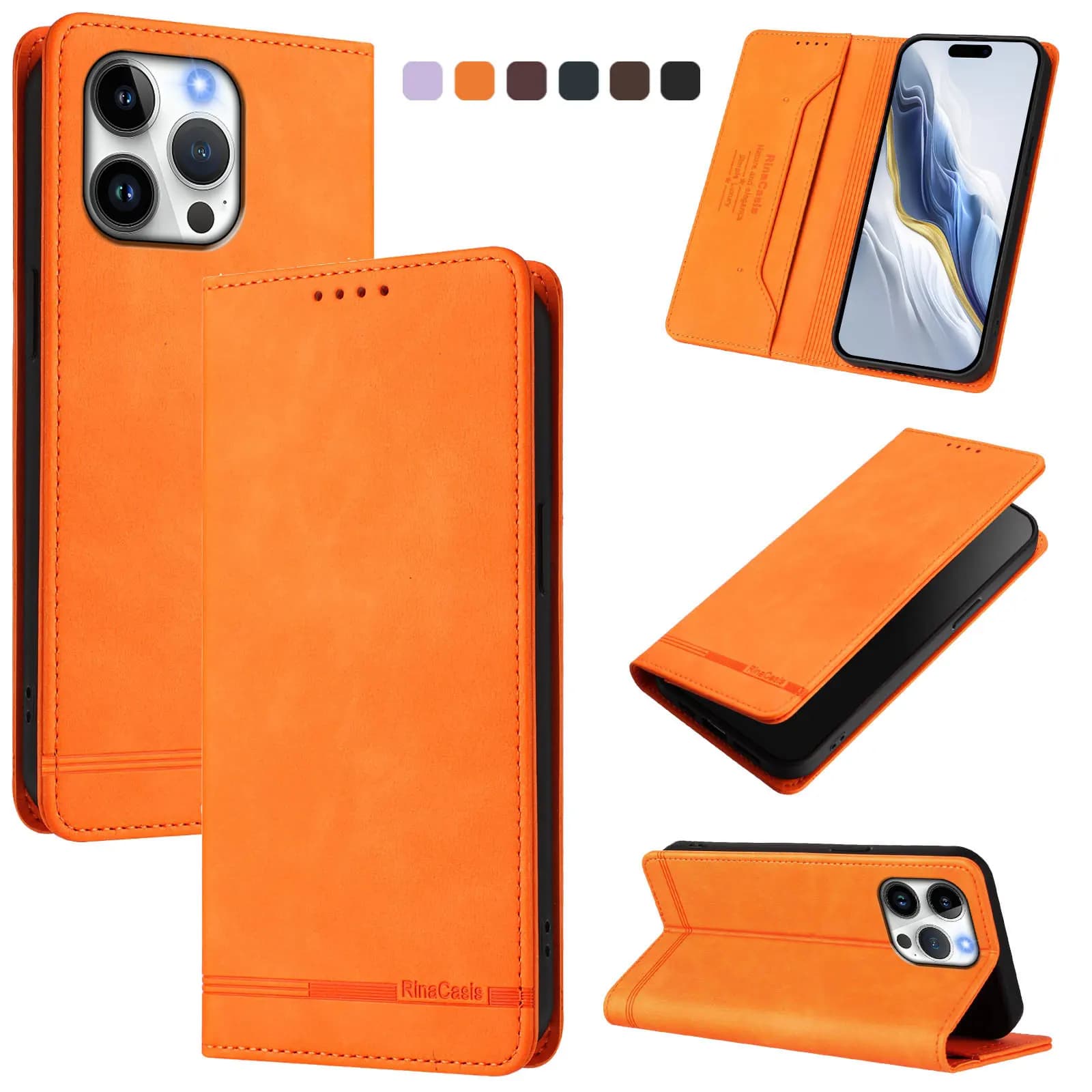 Custodia a Portafoglio in Pelle con Blocco RFID per OnePlus 15 15R 15T 13 13S 13T 13R 12 11 10 Pro 9 8T, con 1 Slot per Carte e Chiusura Magnetica