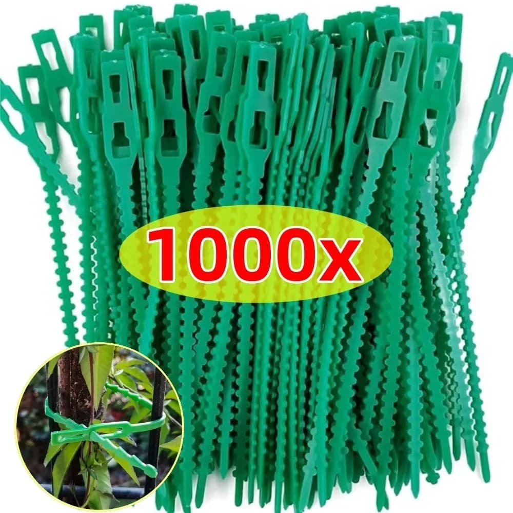 1000-20PCS Fascette per cavi da giardino Fascette con cerniera autobloccanti riutilizzabili utilizzate per accessori per piante con clip di supporto per arrampicata su piante da giardino
