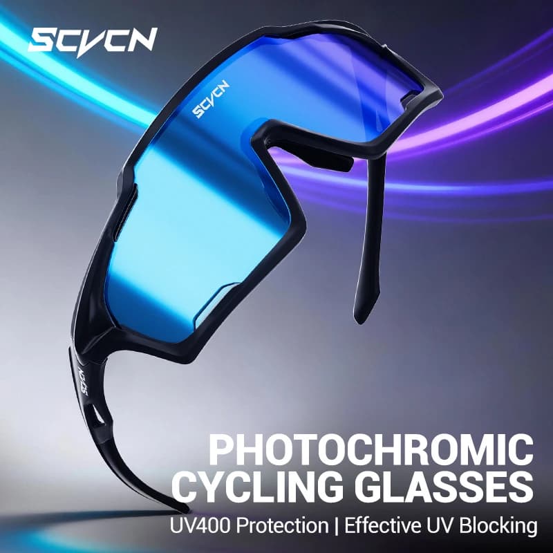 Occhiali da Sole SCVCN UV400 Fotocromatici Unisex, Eleganti Occhiali per Ciclismo, Corsa, Escursionismo, Sport e Guida