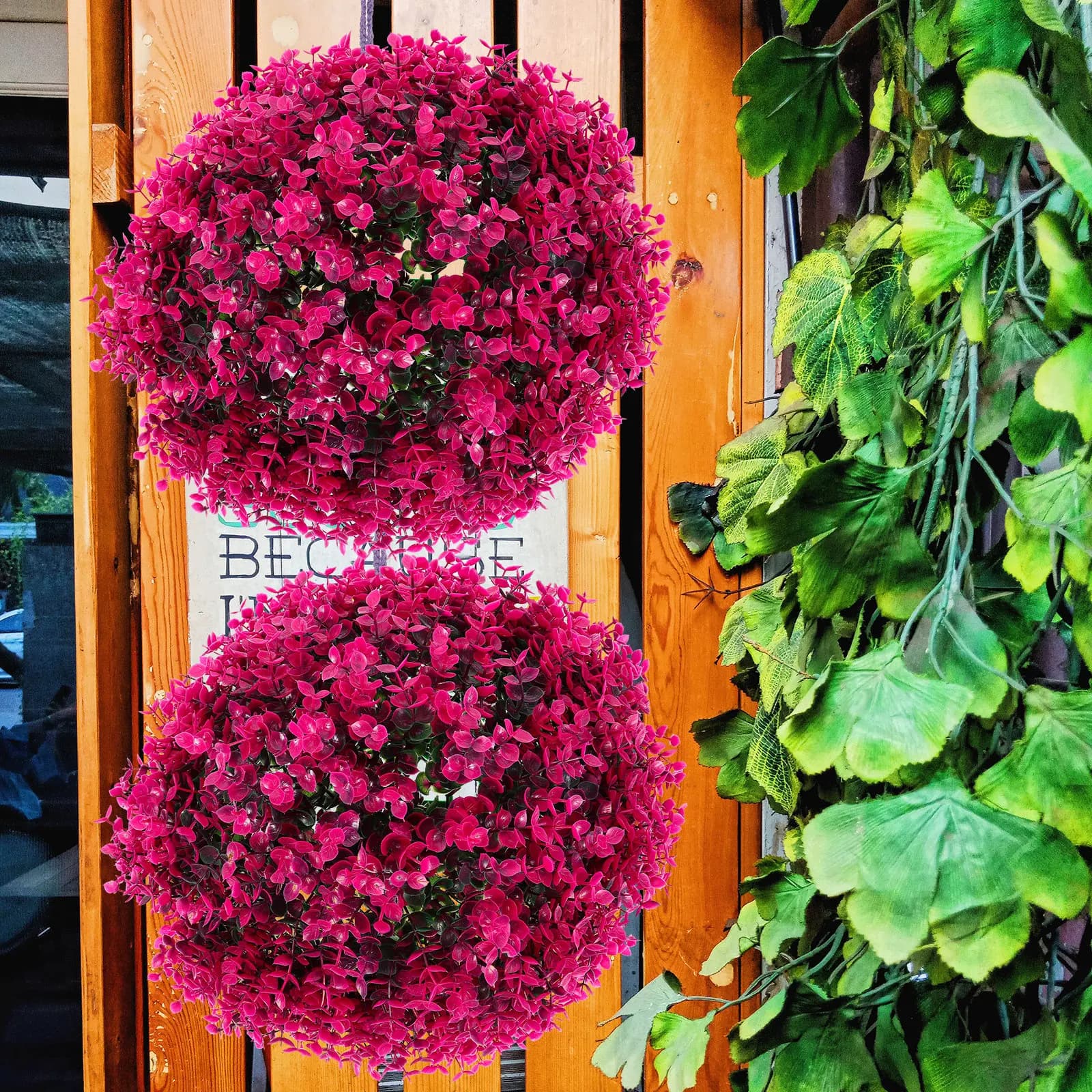 Artificial Plant Ball Simulate with Eucalyptus Sheets, Wall and Ceiling Decoration, Interior and Outer