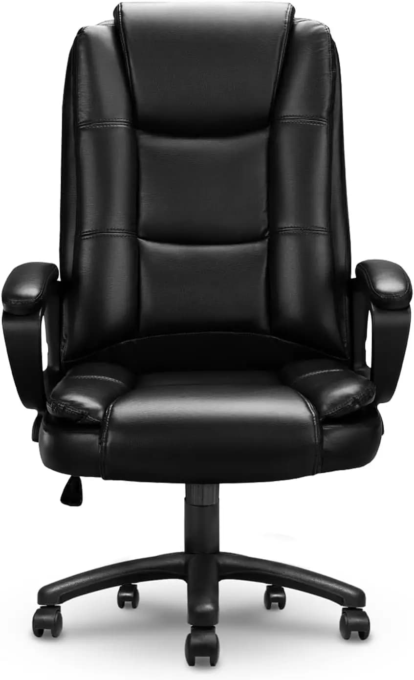 Sedia da Ufficio per Casa, Sedia per Computer Ergonomica per Persone Robuste fino a 180 kg, Design Resistente con Schienale Alto e Cuscino