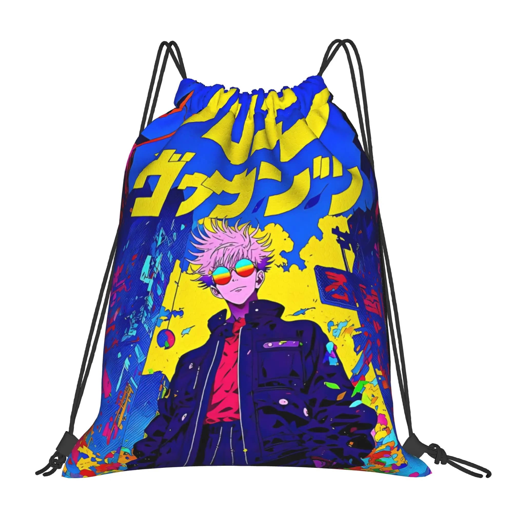 Borsa da viaggio Jujutsu Kaisen, sacchetti con coulisse Kawaii, borse sportive per scarpe e vestiti, zaino portatile multifunzione per adolescenti
