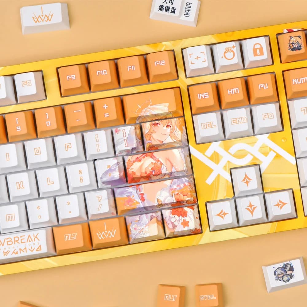 PBT Snowbreak: Zona di contenimento Keycap Dye Subbed Cherry Profile Keycaps Anime Game Key Caps per MX Swtches Tastiera meccanica