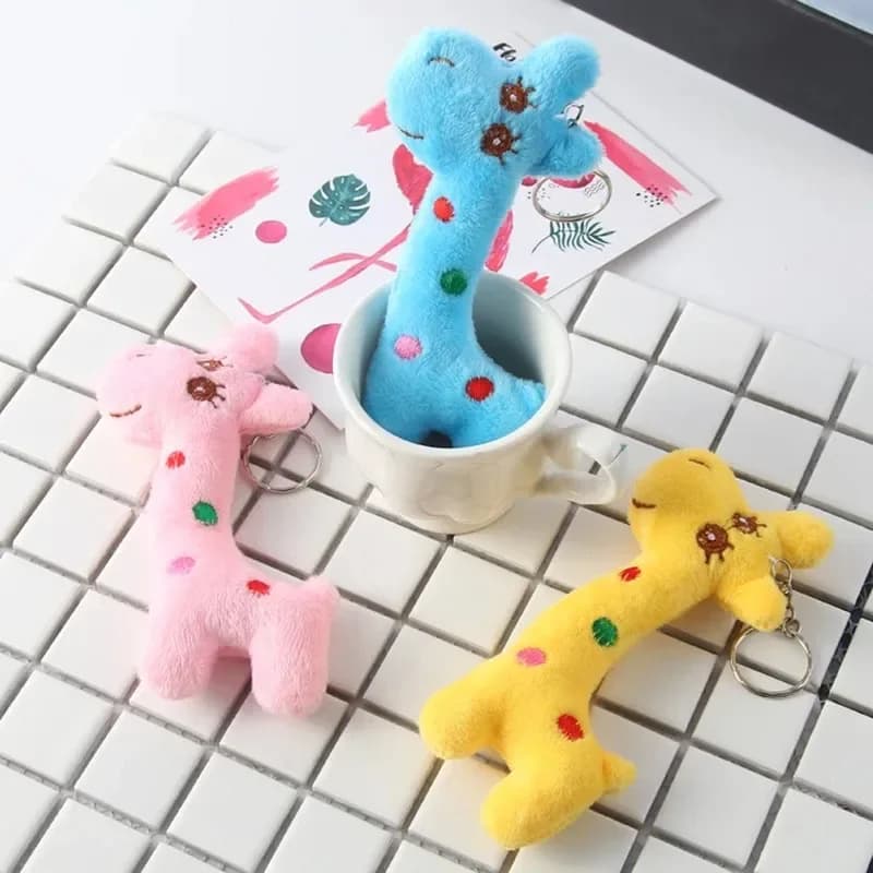 Kawaii peluche giraffa giocattoli di peluche cartone animato animale bambola portachiavi morbido e carino peluche portachiavi ciondolo per bambini bambino regalo divertente