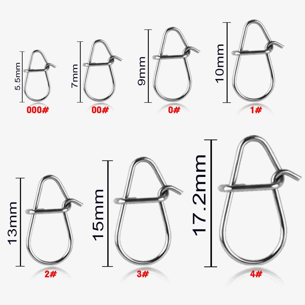 100 pcs Connector Kit Rectangular Hook Sliding Accessories Sliding Slitting Buckle Clip Pin Fastlock Rolling Pin Ring Fishing Gear