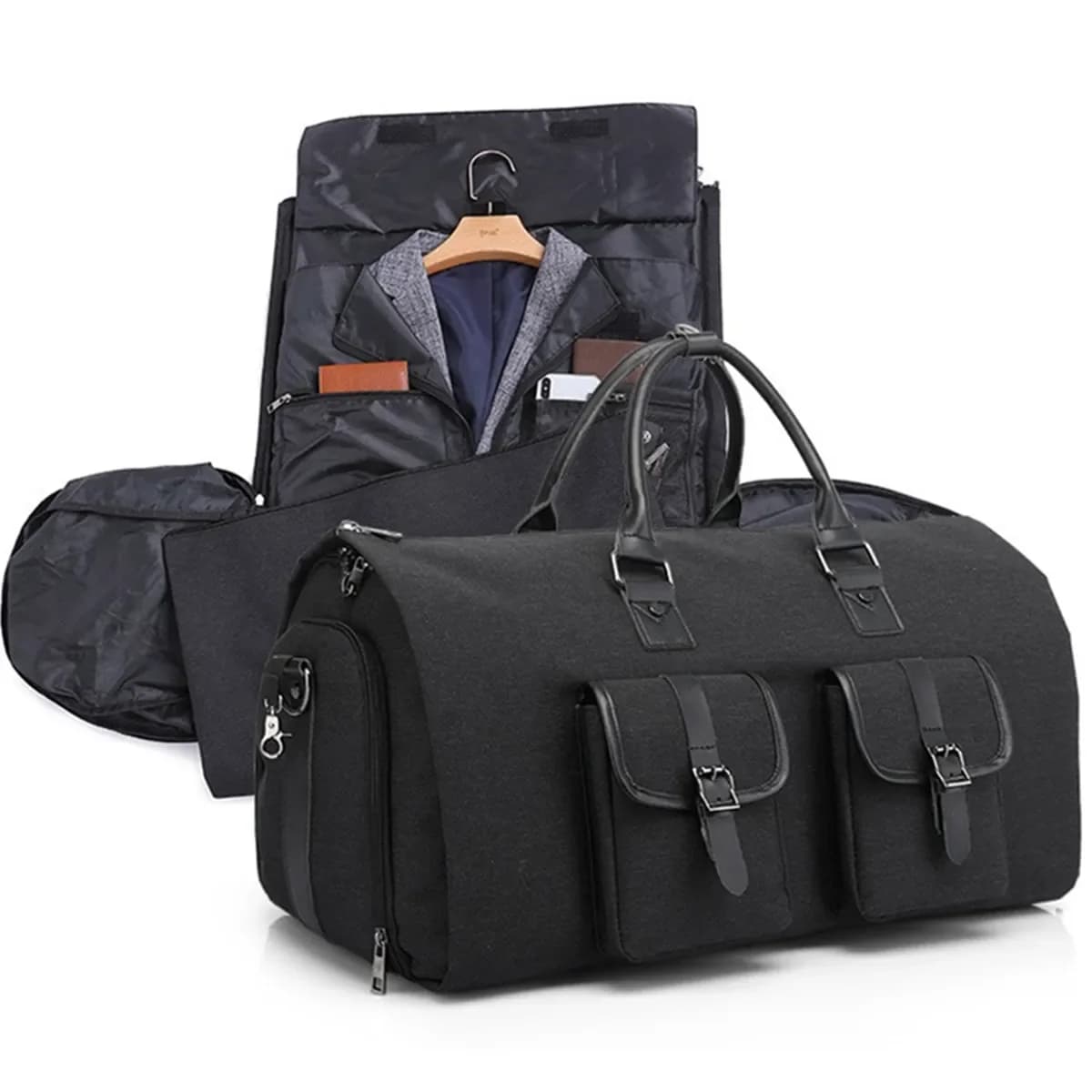 Borsa da Viaggio Impermeabile Pieghevole per Abiti e Scarpe, Custodia per Tablet, Computer, Cravatte e Accessori, con Tracolla