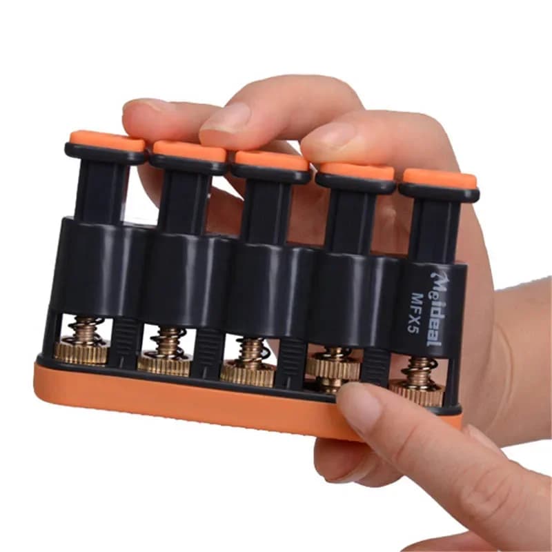 Meideal MFX5 Esercitatore per dita a mano per chitarra ukulele basso pianoforte arancione/grigio
