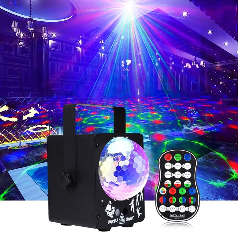 YSH 60Pattern Led Rgb Disco Voiture proiettore Laser LED Party Light DJ Sound Control luce stroboscopica per Bar compleanno Laser show