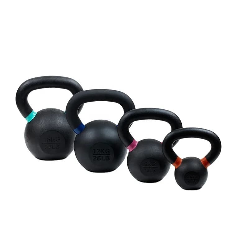 2026 Fitness Professional Training Weightlifting Durable Powder Coated Cast Iron Kettlebell 4kg-32kg For Gym & Home Usepromote S