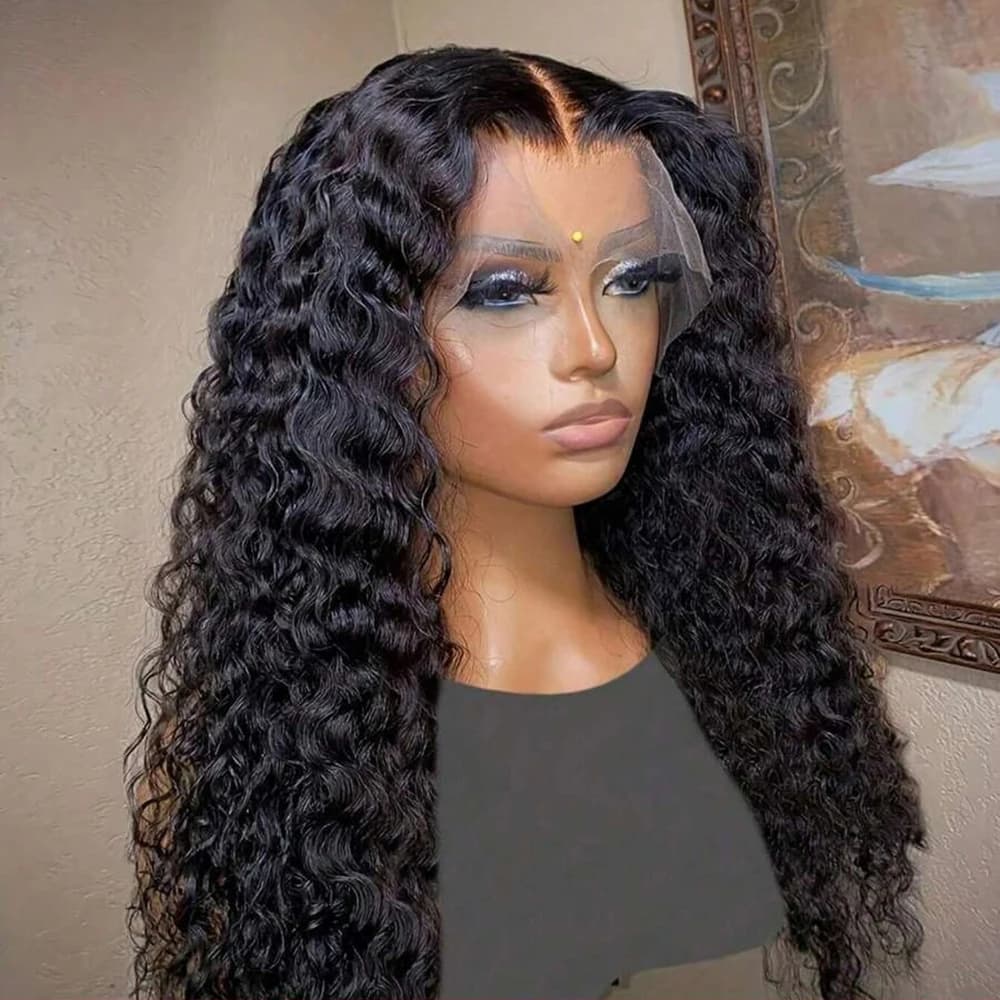 13x4 13x6 HD Transparent Lace Deep Wave Frontal Wig 36 40 Inch Deep Curly Lace Front HumanHair Wig For Deep Curly Water Wave Wig
