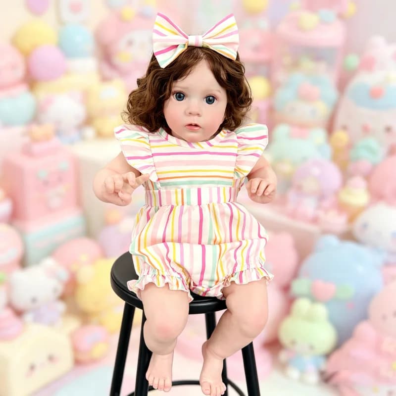 Bambola Reborn Realistica Missy da 24 Pollici, Dipinta a Mano con Pelle 3D e Vene Visibili, Bambole Reborn dall'Aspetto Realistico