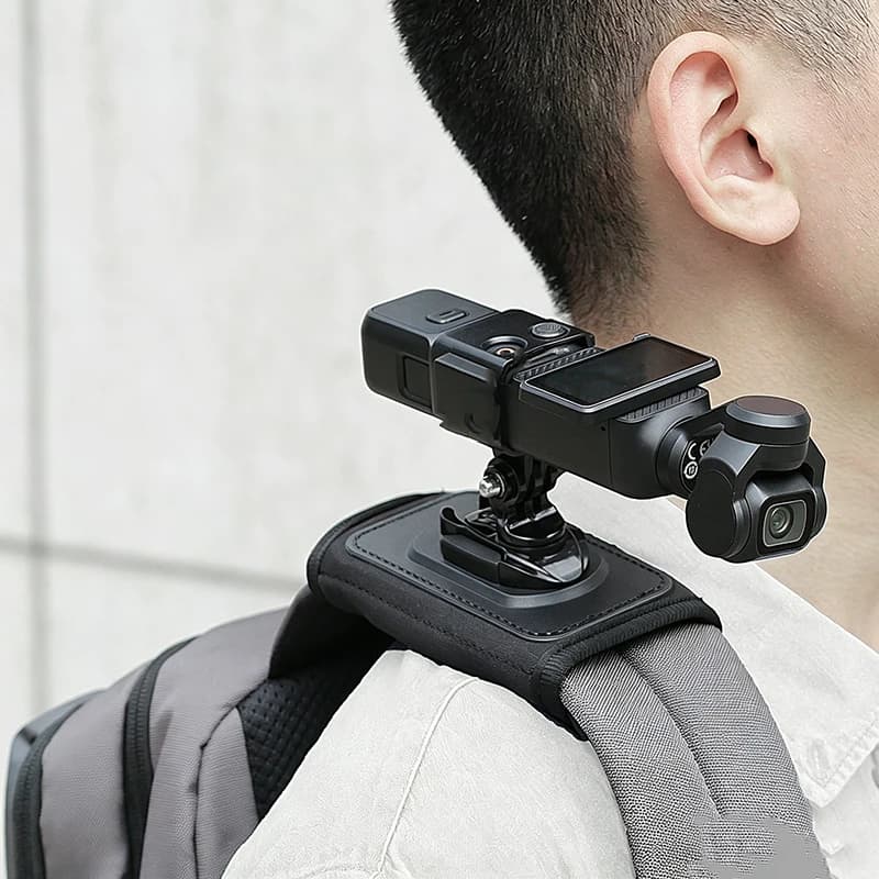 Quick Release Backpack Shoulder Strap Mount Holder Velcro Clip 360-degree Rotation for DJI Osmo Pocket 4P / 4 / 3 Gimbal Camera