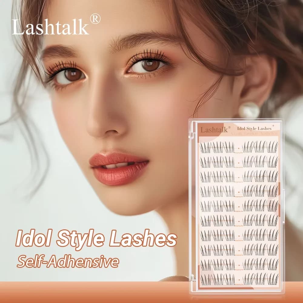Lashtalk DIY Ciglia Finte 'Idol Pre-Glued Style' Mix 8-16mm 60 Ciuffetti Autoadesivi Riutilizzabili Senza Colla e Senza Solvente di Nagaraku
