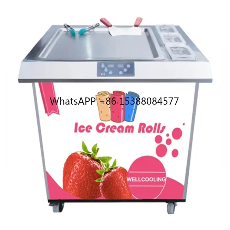 Cold Plate Fried Ice Cream Rolling Machine for Coiled Thai Commercial Ice Cream