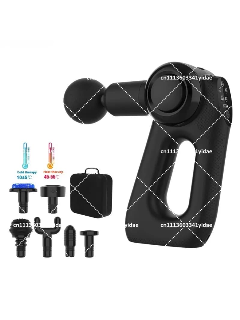 Electric Pulse Body Muscle Therapy Fascia Massage Gun with Heating Function and Carrying Case